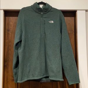 North Face Green Fleece Lined Sweatshirt Pullover